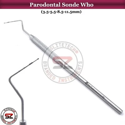 SLITE TECH Sonde WHO Zahnarzt farbcodiertn Parodontalforscher Who Sonden Instrumente Dental
