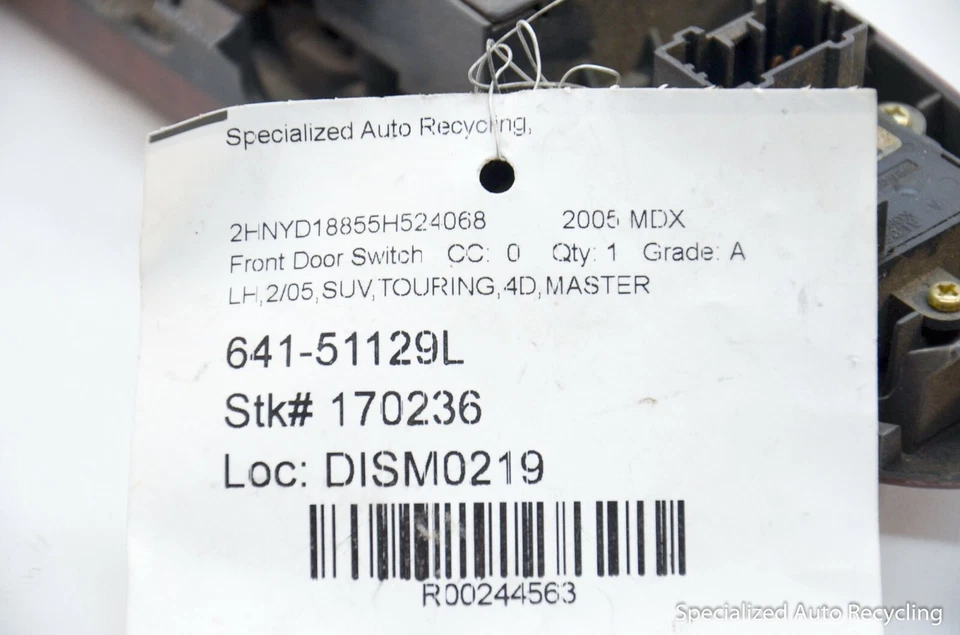 Interruptor de ventana maestro Acura MDX 2004-2006 original OEM Foto 3 de 3