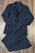 Zara Suit Mens Color Blue Jacket  Matching Trousers Size 38 Trousers 32