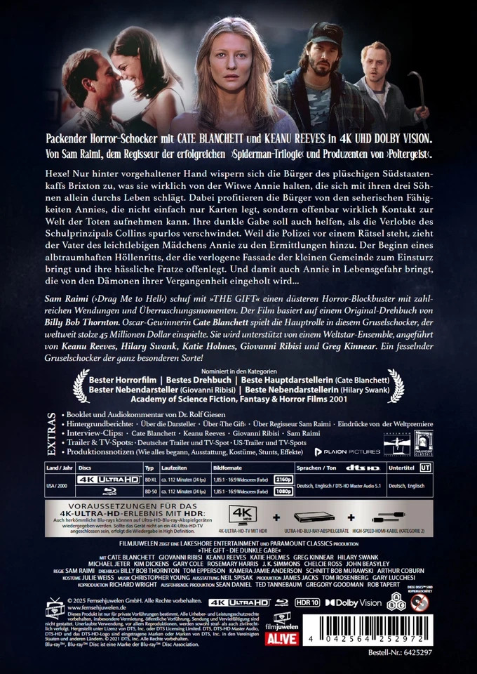 The Gift - Die dunkle Gabe - Cate Blanchett [Limited 4K UHD Mediabook + Blu-ray] - Bild 2 von 4