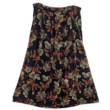 Sag Harbor Black Floral Midi Skirt Rayon Size Small Boho Chic Lightweight Flowy
