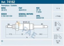 NEU - FAE 74162 Glühkerze passend für FIAT LANCIA