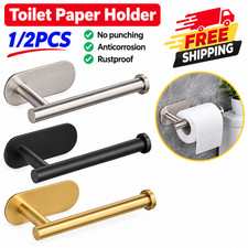 Self Adhesive Toilet Paper Holder Stainless Steel Paper Towel Rack Wall Mount