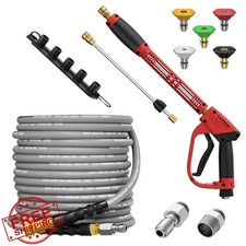TechSweepPro 5000PSI Pressure Washer Gun Hose Kit 50FT M22 Adapters