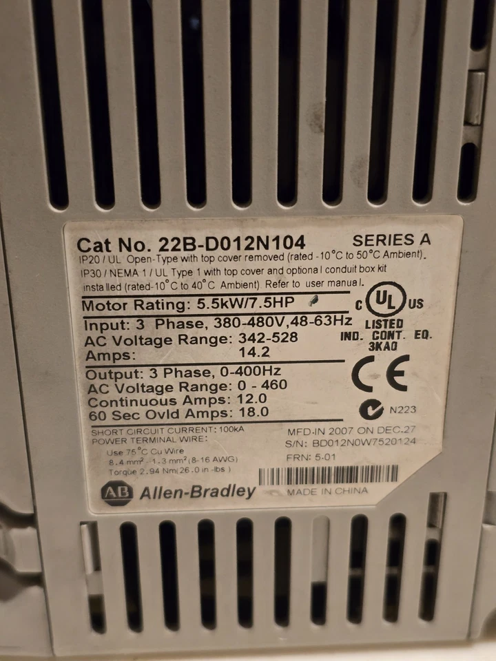 Power Flex 40, Cat. No 22b-d012n104 Series A - Image 2 of 4