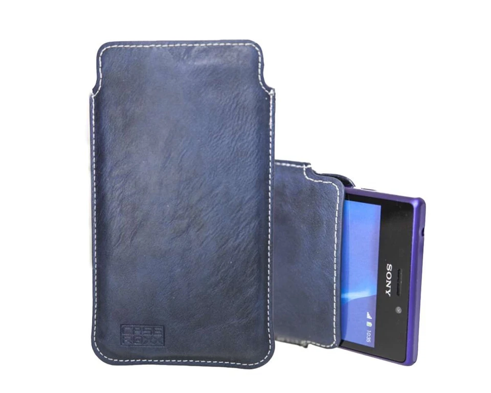 caseroxx Business-Line Caso per Sony Xperia M2 in azzurro fatto di finta pelle - Immagine 3 di 4