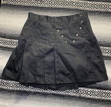 Utilikilt Mocker Kilt Heavy-duty Button Snap Black Sz 44 Length 23 Utiliclan