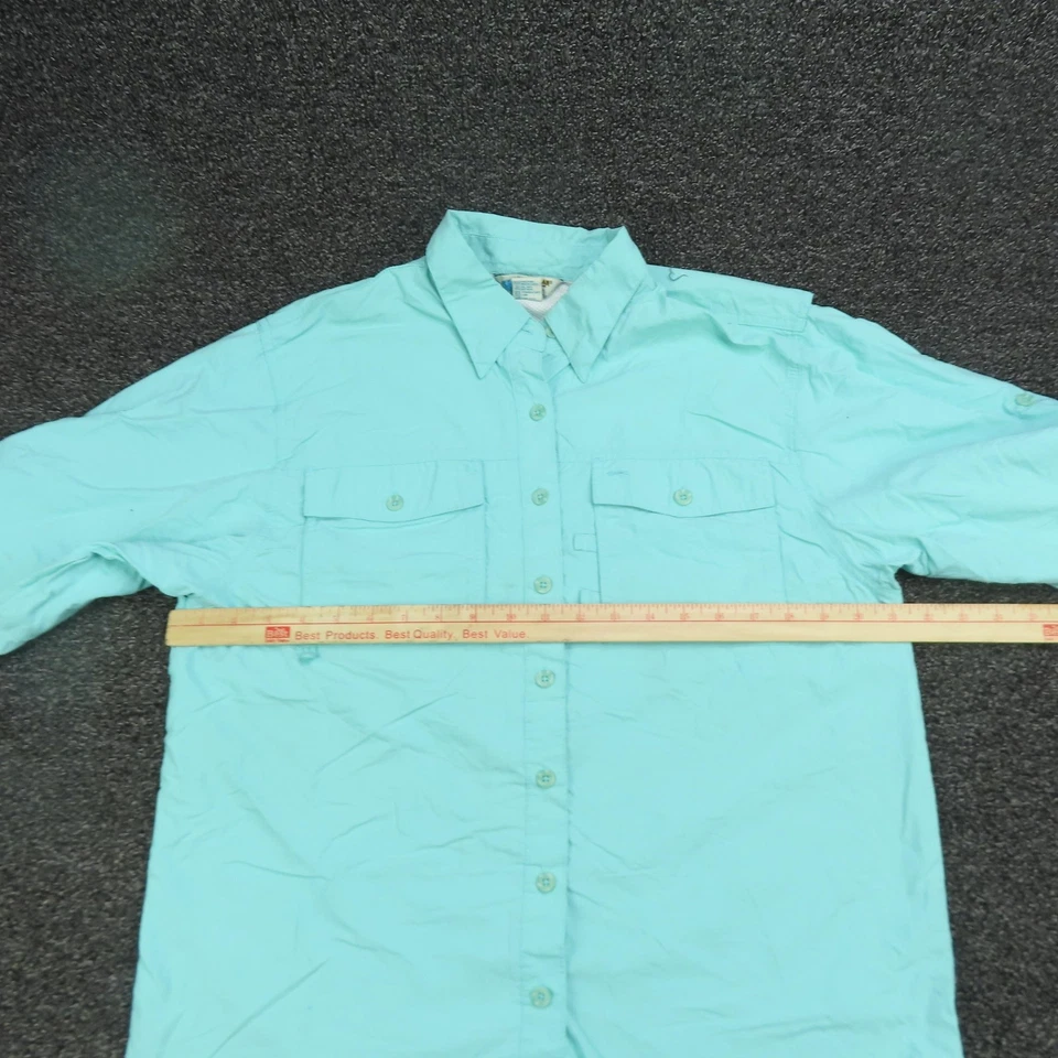 Magellan Sportswear Shirt Womens Medium Aqua Vented Fishing Nylon Long Sleeve - Image 3 of 4