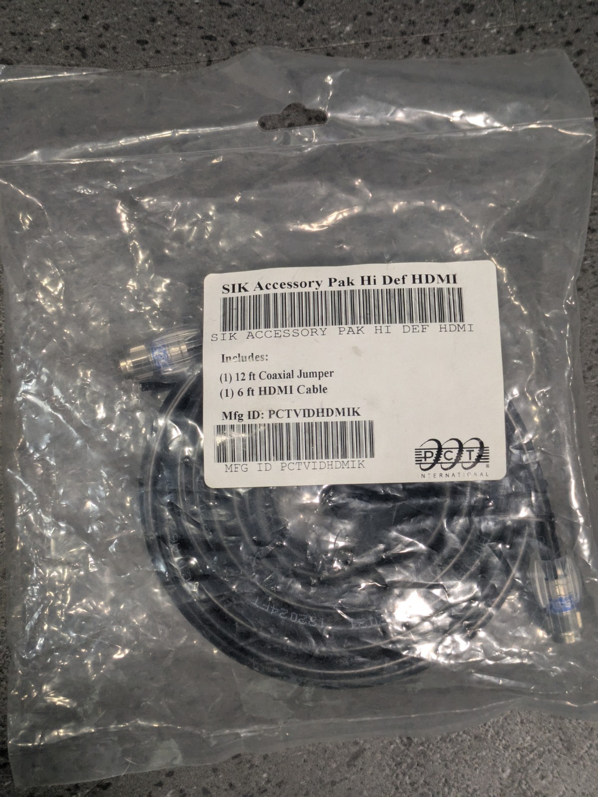 SIK Accessory Pak Hi Def  HDMI 12 ft. Coaxial Jumper,  6ft. HDMI Cable bundle