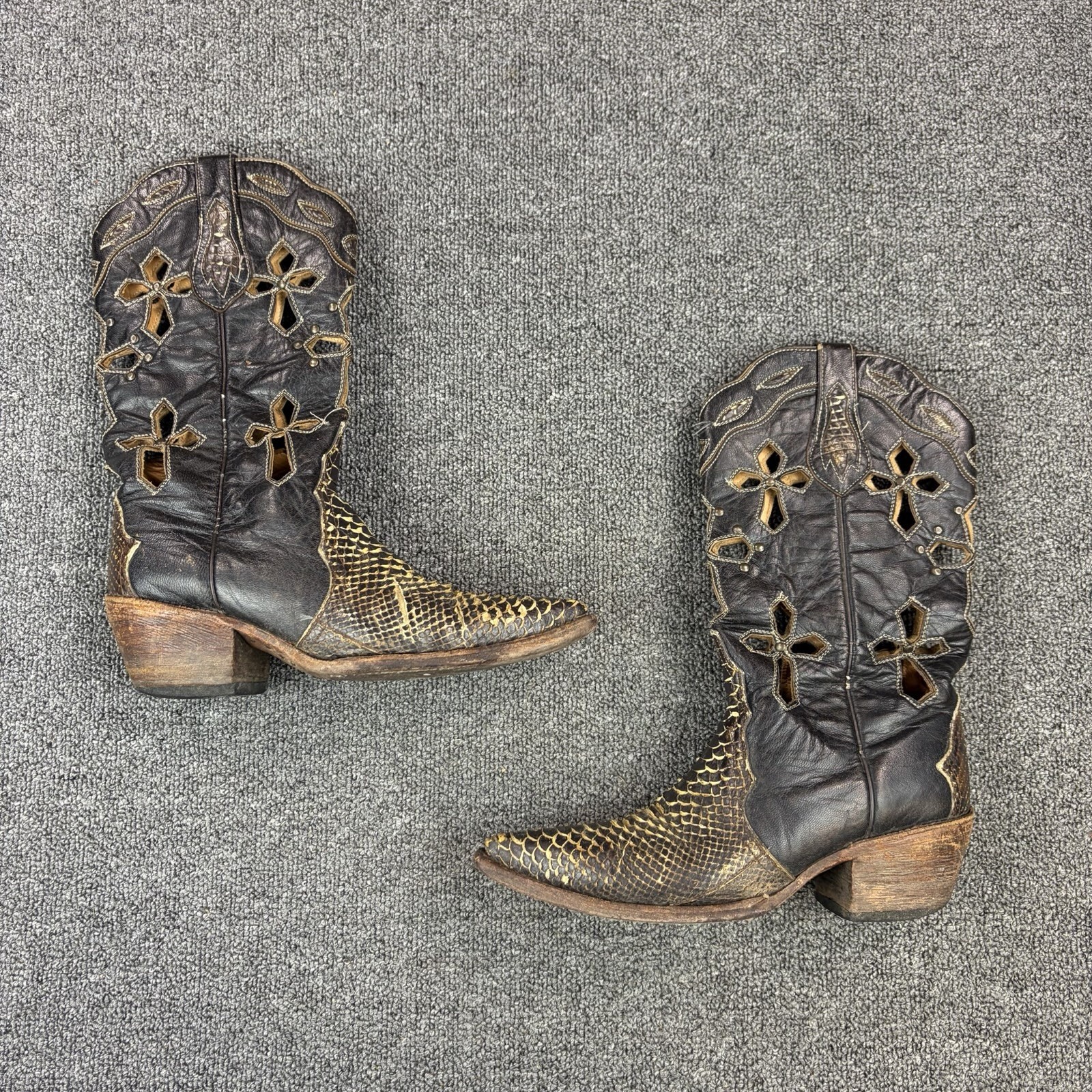 Ferrini Genuine Python Western Exotic Cowboy Boot… - image 2