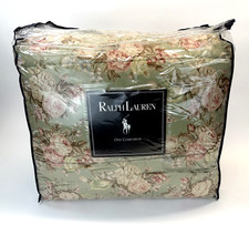 Made in USA Vintage Ralph Lauren Charlotte Floral Comforter Sage Green KING