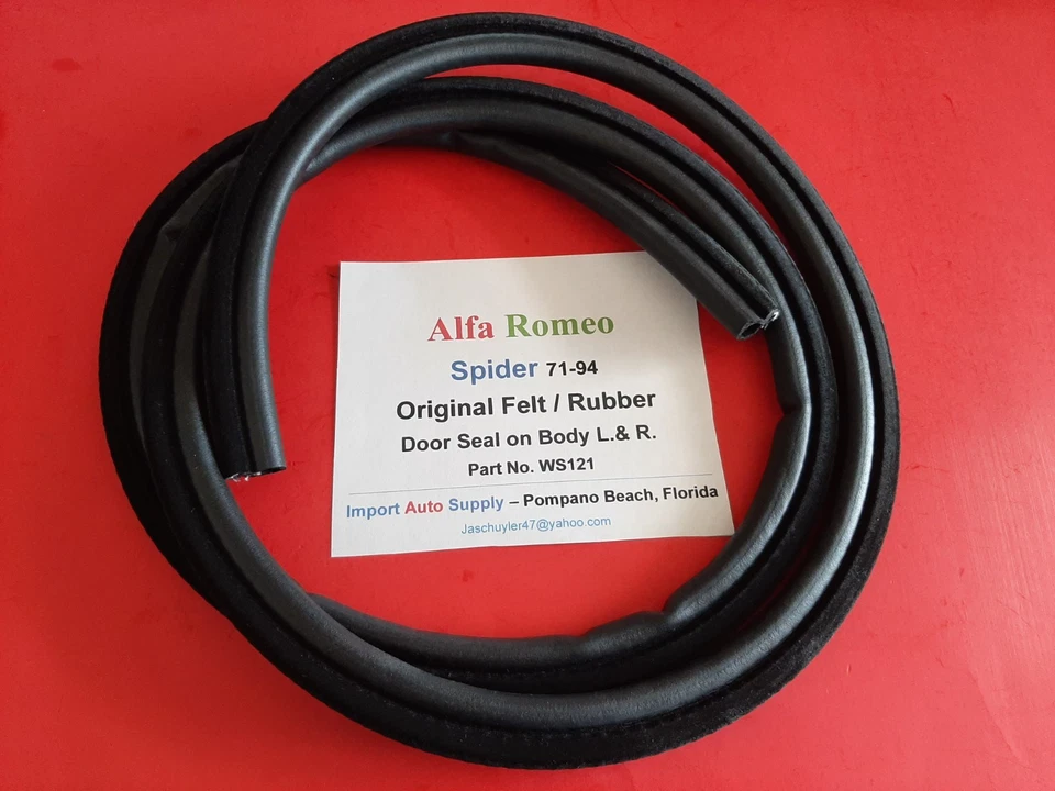 Vedação de porta Alfa Romeo Spider 71-94 com feltro OEM dentro se encaixa esquerda ou direita - Imagem 4 de 4