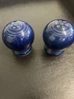 Fiesta Ware Salt Pepper Cobalt Blue Art Deco Ball Shape New Condition