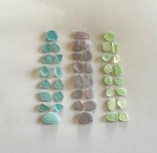 Genuine Beach Sea Glass Aqua Deep Lavender UV Glass Surf-tumbled Mendocino CA
