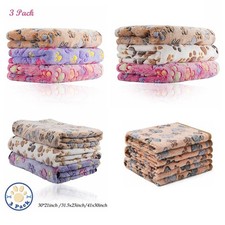 3 Pack Dog Blankets Super Soft Fluffy Pet Blanket Cat Throw Blanket Mat S/L