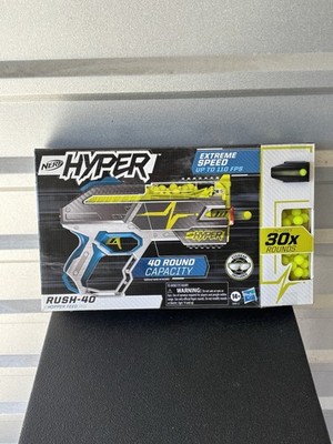 Nerf Hyper Rush 40 Pump Action Blaster & 30 Nerf Hyper Rounds & Eyewear NEW