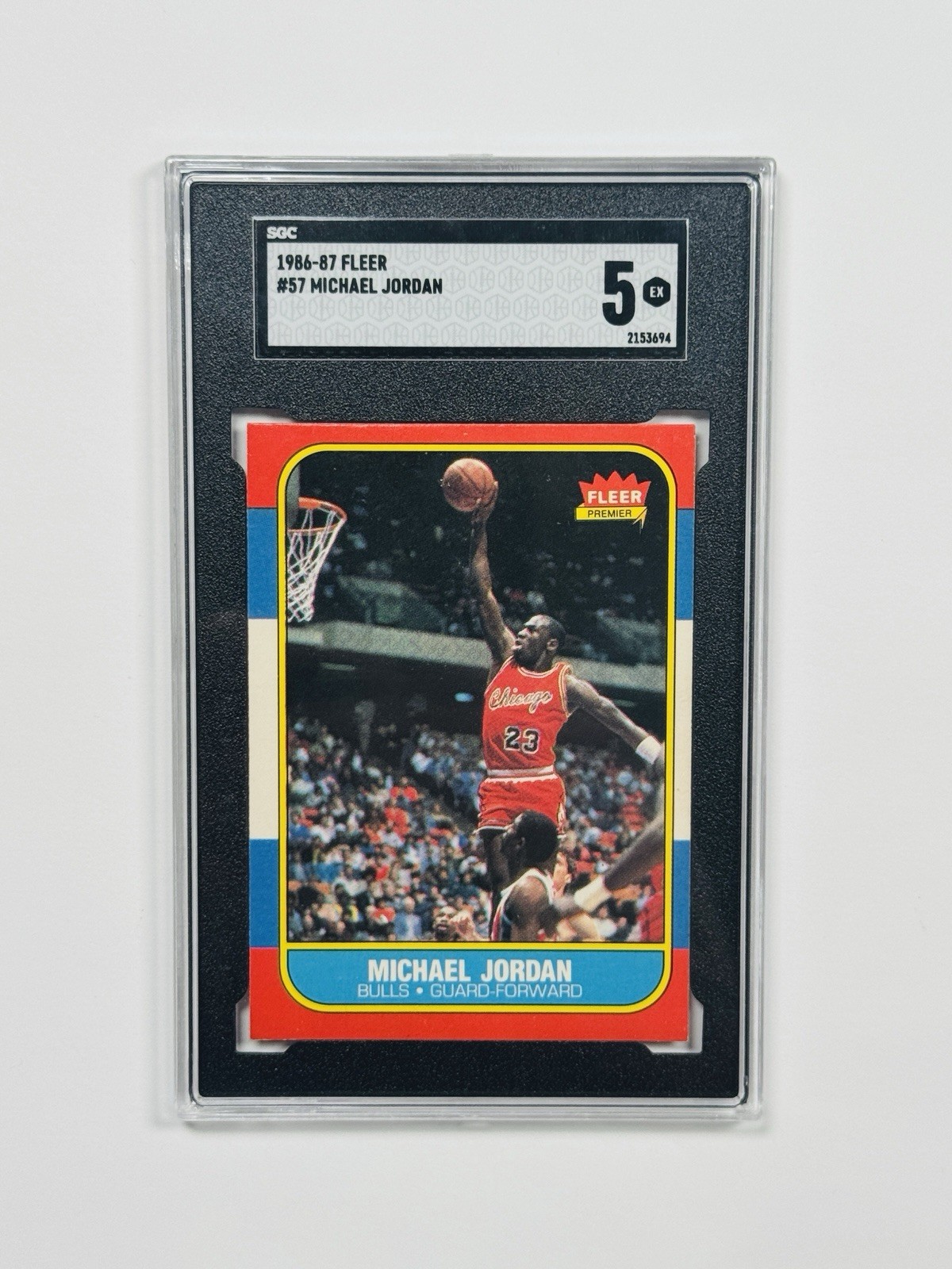 1986 FLEER MICHAEL JORDAN #57 ROOKIE SGC 5 view 1