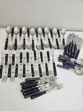 Washington Forge WF MARDI GRAS Blue Navy Cobalt Flatware Set Lot 60 Replacement