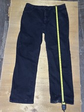 Riders Lee Women's Black Jeans Size 16 M Straight Leg Stretch Cotton Blend Denim