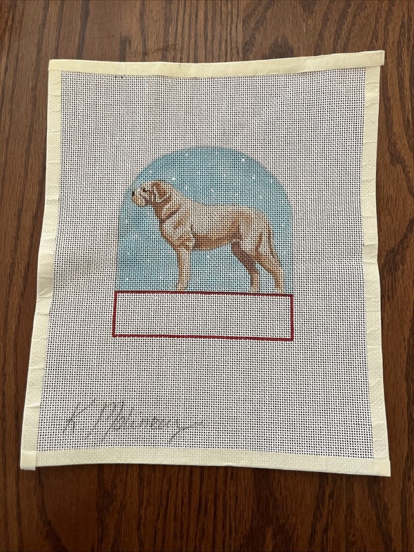 Needlepoint 18ct Molineux Dogue de Bordeaux French Mastiff Hand-Painted Canvas