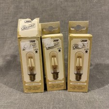 Lot Of 3 Feit Electric Acre T10 E26 LED Bulb Amber Glass 40 Watt 300 Lumens