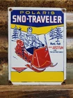 VINTAGE POLARIS PORCELAIN SIGN RARE OLD SNOWMOBILE SNOW MACHINE ATV SNO TRAVLER