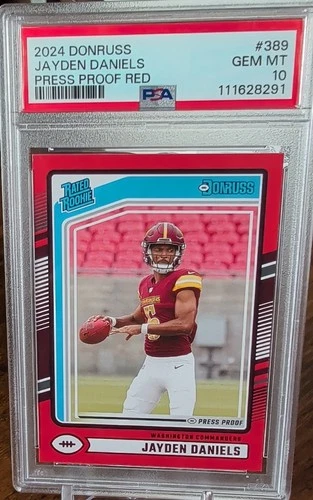 2024 Panini Donruss - Rated Rookie Jayden Daniels #389 Press Proof Red (RC)