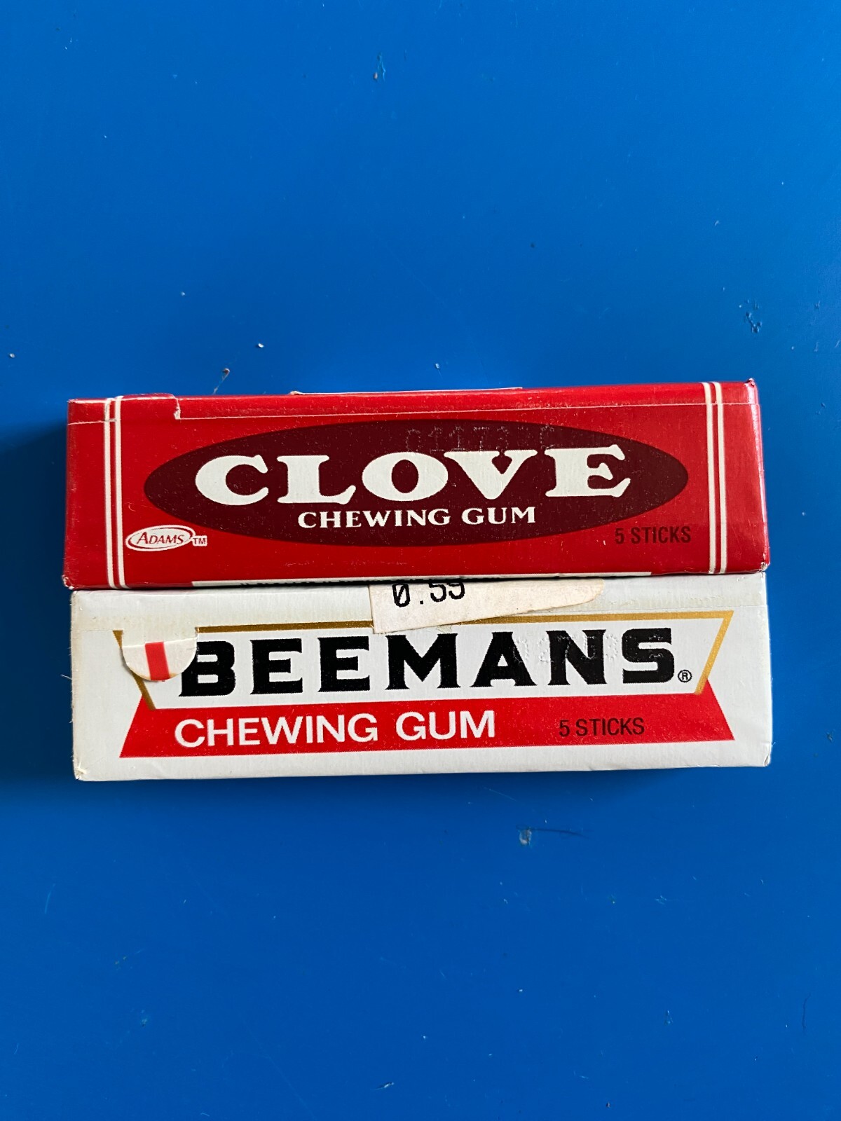 Two Vtg 1995 Mexican Chewing Gum Wrappers Full Packs Adams Clove And