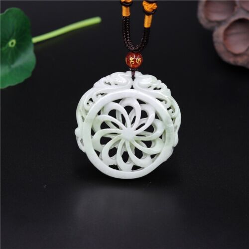 Jade Dragon Phoenix Pendant Necklace Double-sided Gifts Jewelry Amulet Natural - Bild 1 von 6