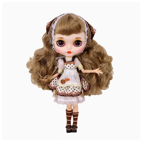 Lindo conjunto de vestido + sombreros + calcetines para muñeca blythe de 12" - Imagen 3 de 6