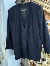 Charter Club 100 Linen Blazer Jacket White Women  s Size 9 With Vest