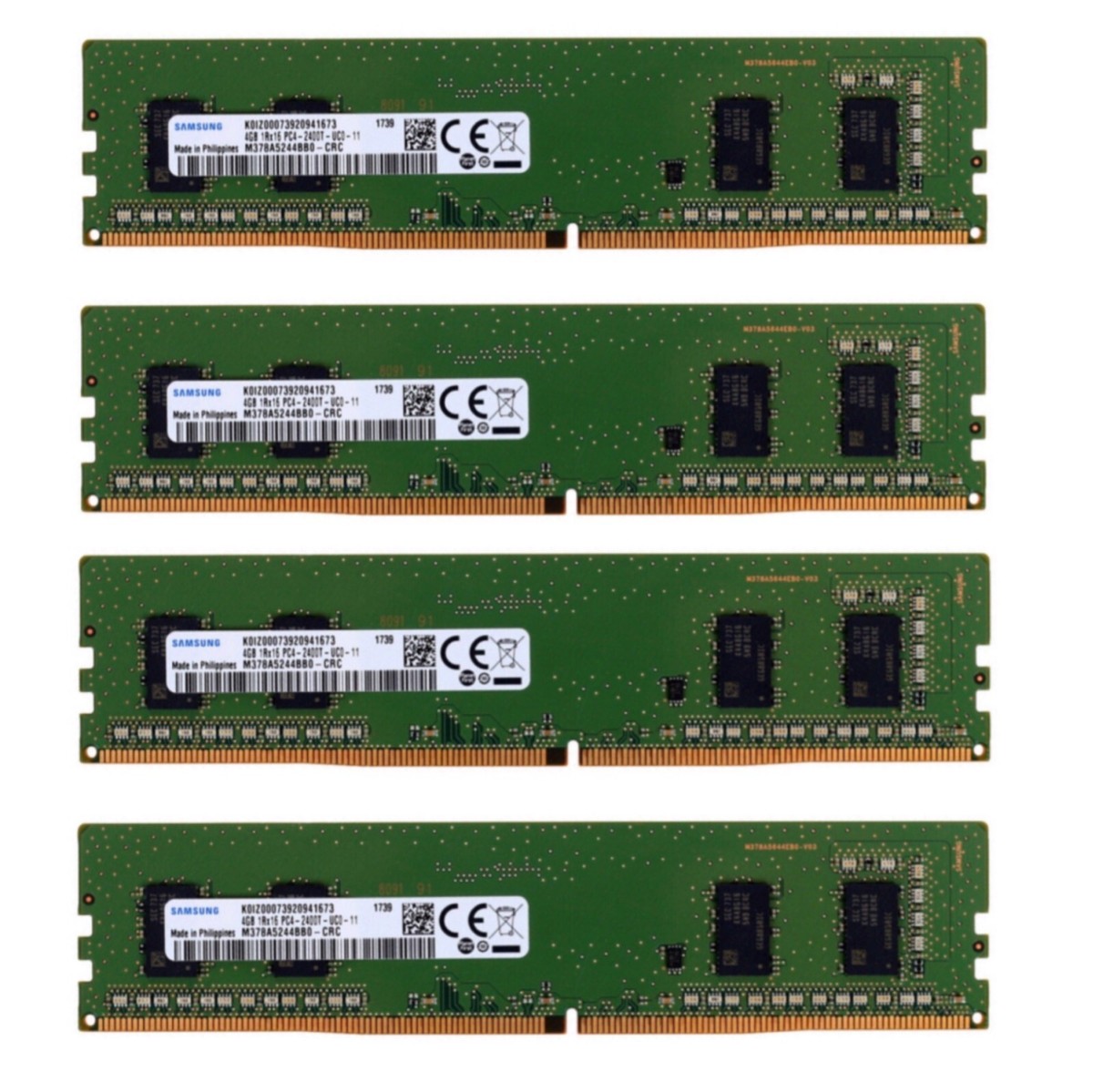 Samsung 16GB 4X4GB DDR4 2400MHz PC4-19200 1Rx16 Non-ECC DIMM