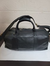 Coach Black Leather Weekender Duffel Travel Luggage