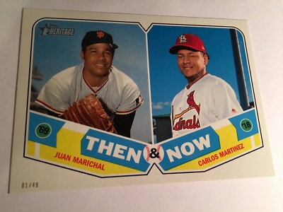 2018 Topps Heritage Then & Now 5x7 Juan Marichal Carlos Martinez 13 08/49