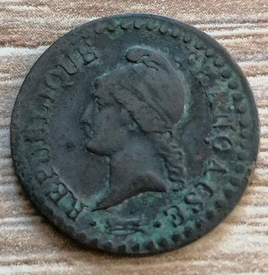 Un centime Dupré, Ière République AN 6 ( 53/50 ) Paris en cuivre - Photo 1/2