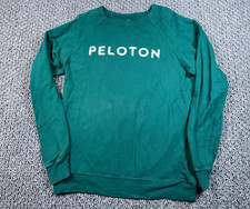 Peloton Lightweight Embroidered Sweatshirt Women's Large Green Crewneck USA Made