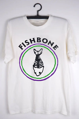 FISHBONE BAND T-SHIRT White Short Sleeve All Size S-5XL T-Shirt
