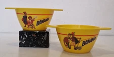 Vintage - 2 bols Banania en plastique - décor "Bonjour" - Original des années 80