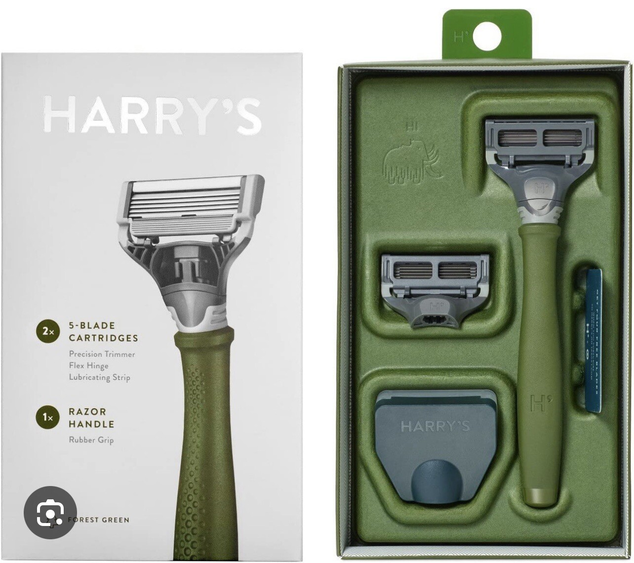 Harry's Men's Razor Blades 2 Count Refills & Handle Travel Cover German blades,