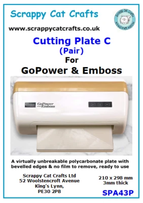 SCRAPPY CAT Pair of Cutting Plate Cs for Go Power & Emboss machines - SPA43P