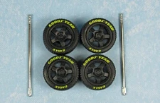 1/64 Wheels 1/64 Wheel and Tire Set Real Riders T5 5-Spoke Black Good Year