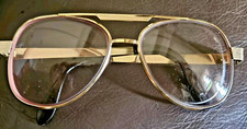 Airco Z87 Eye glass USA 5 3/4 Gold Pilot Metal Brown Ear Frames Vintage Frames