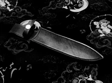 knife blade sheath cover scabbard belt case bag cow leather customize black Z996