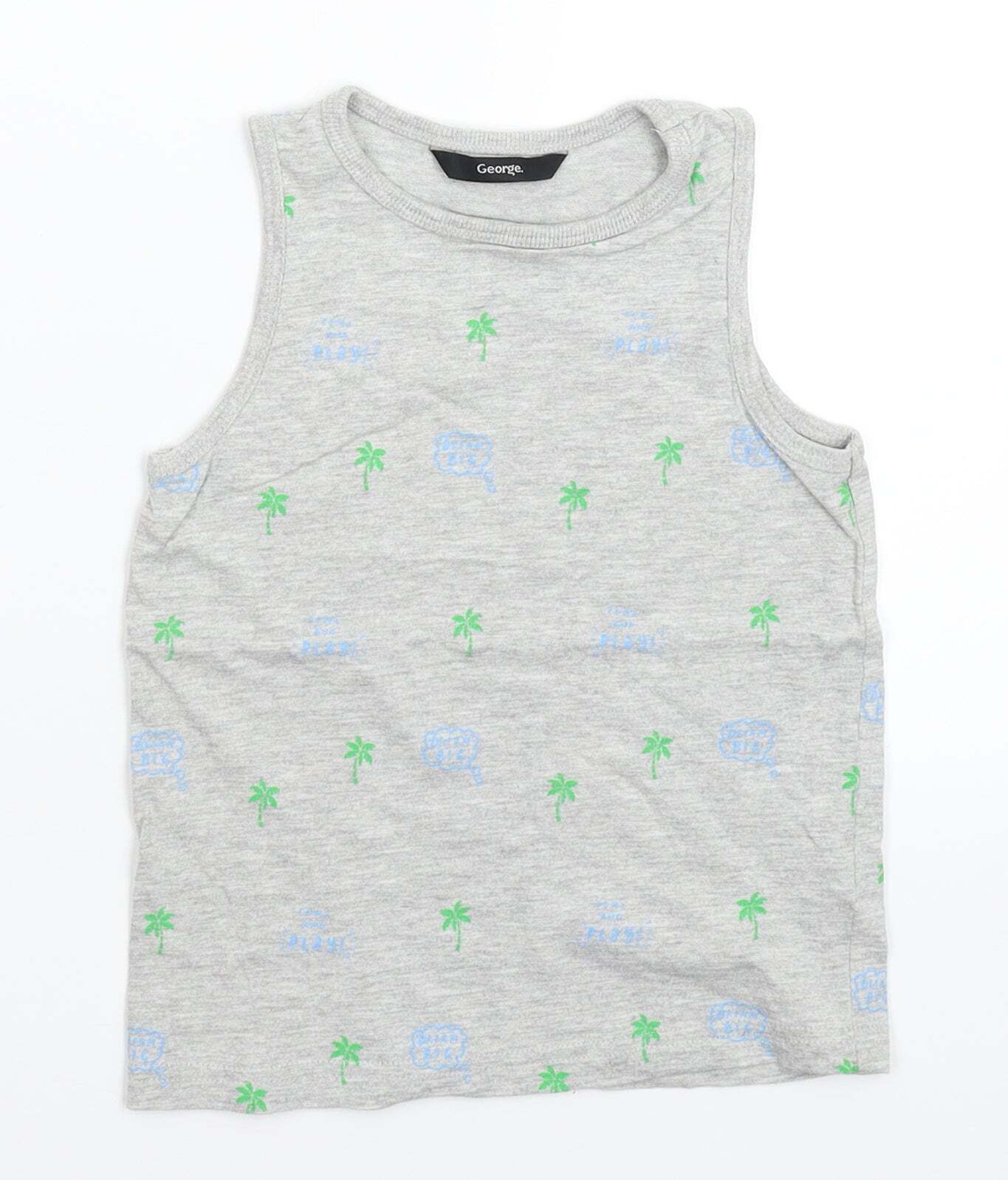 George Boys Grey Cotton blend Tank Size 3-4 Years