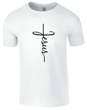 Jesus Cross Men T Shirt Christian Religious Bible Faith Christ Church Gift Tee