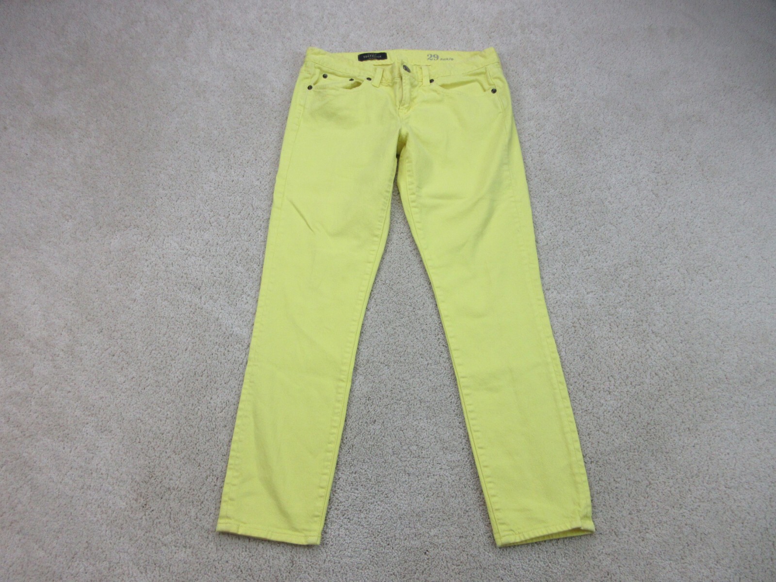 J Crew Pants Womens 29 Yellow Pockets Toothpick Jeans Cotton Pant