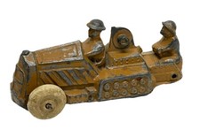 Vtg AMERICAN METAL CO. Lead Toy Army Military Car RARE 75 Barclay Manoil