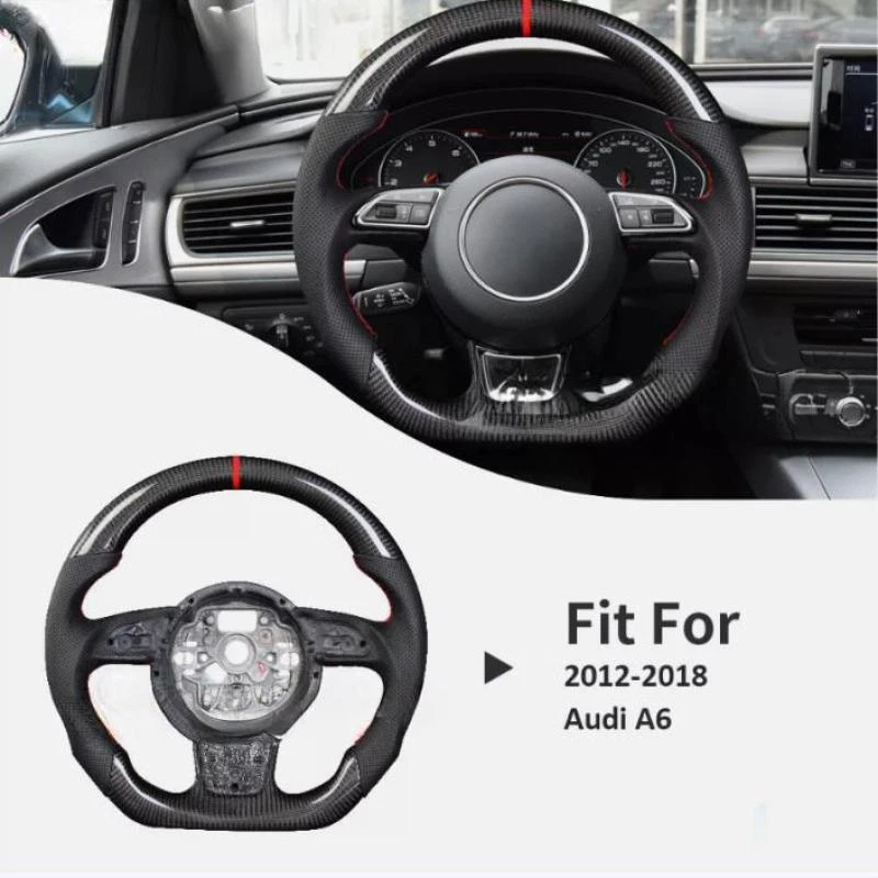 Carbon Fiber Sport Steering Wheel For 2012-2019 Audi A6 A7 S6 S8 RS6 RS7 Foto 4 de 4