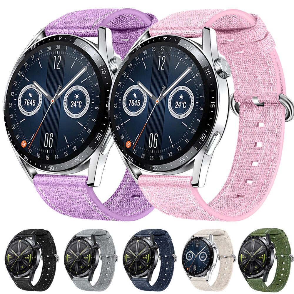 For Amazfit GTS 4 Mini 3 2 2e GTR 2 47mm Bip 5 3Pro U S Canvas Nylon Band Strap