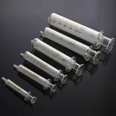1ml - 100ml Glass Syringes Sampler Lab Glassware Reusable Chemistry Injector